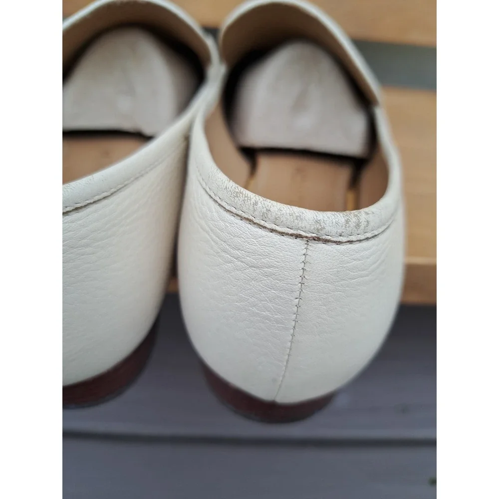 Tory Burch Women's Leather Cream Jessa Loafers Gold-Tone Horse Hardware Size 9 M